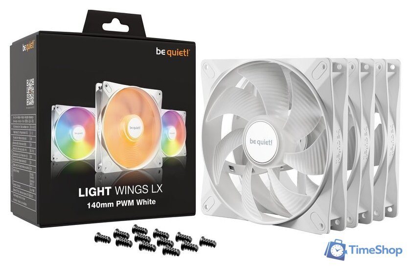 Комплект вентиляторов для корпуса be quiet! Light Wings LX 140mm PWM 3-Pack W BL128 - Изображение №4 — Интернет-магазин Time-Shop