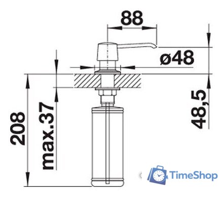 Дозатор для моющего средства Blanco Yano (хром) - Изображение №3 — Интернет-магазин Time-Shop
