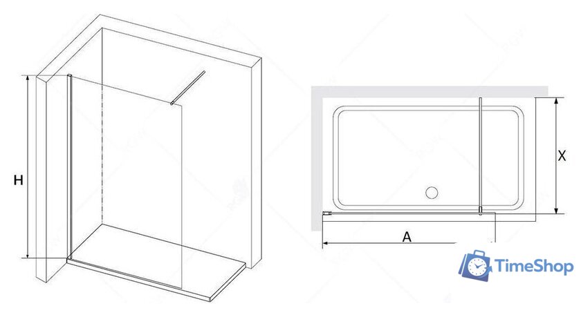 Душевая стенка RGW WA-010 B 100x195 351001010-24 100 (черный/матовое стекло) - Изображение №2 — Интернет-магазин Time-Shop