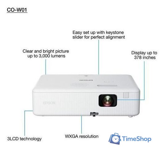 Проектор Epson CO-W01 - Изображение №4 — Интернет-магазин Time-Shop