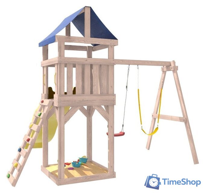 Игровой комплекс National Tree Company С гибкими качелями IgroWoods ДКНП-11 (не окрашен) - Изображение №3 — Интернет-магазин Time-Shop