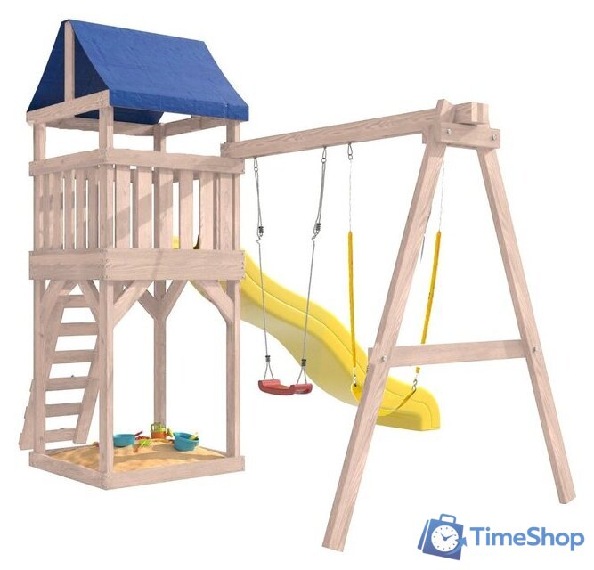 Игровой комплекс National Tree Company С гибкими качелями IgroWoods ДКНП-11 (не окрашен) - Изображение №4 — Интернет-магазин Time-Shop