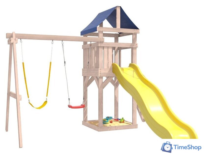 Игровой комплекс National Tree Company С гибкими качелями IgroWoods ДКНП-11 (не окрашен) - Изображение №1 — Интернет-магазин Time-Shop