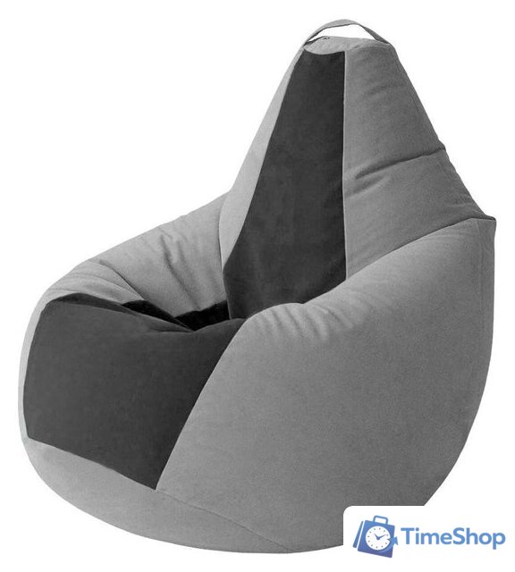 Кресло-мешок Kreslomeshki Груша Kombo XXXL GKV-145x100-SСH (сталь/черный) - Изображение №1 — Интернет-магазин Time-Shop