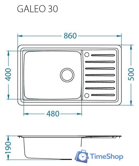 Кухонная мойка Alveus Galeo 30 1128554 - Изображение №2 — Интернет-магазин Time-Shop