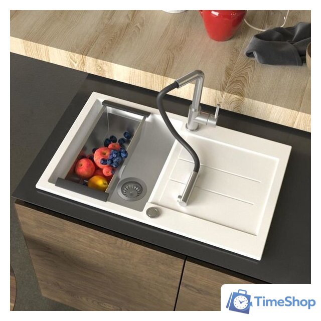 Кухонная мойка Aquasanita Tesa SQT101AW (black metallic 601) - Изображение №11 — Интернет-магазин Time-Shop