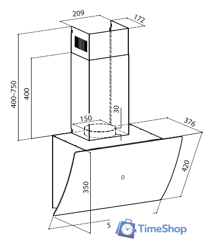 Кухонная вытяжка LEX Plaza GS 600 (белый) - Изображение №2 — Интернет-магазин Time-Shop
