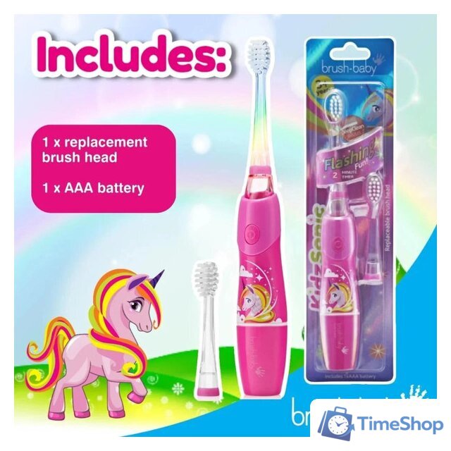 Электрическая зубная щетка Brush-Baby KidzSonic Unicorn - Изображение №4 — Интернет-магазин Time-Shop