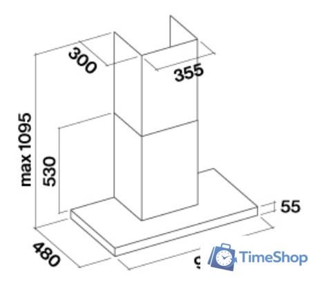 Кухонная вытяжка Falmec Lumina NRS 90 800 м3/ч (черный) - Изображение №2 — Интернет-магазин Time-Shop