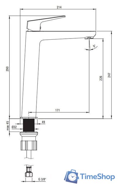 Смеситель Deante Blur Titanium BQL-D20K (титан) - Изображение №5 — Интернет-магазин Time-Shop