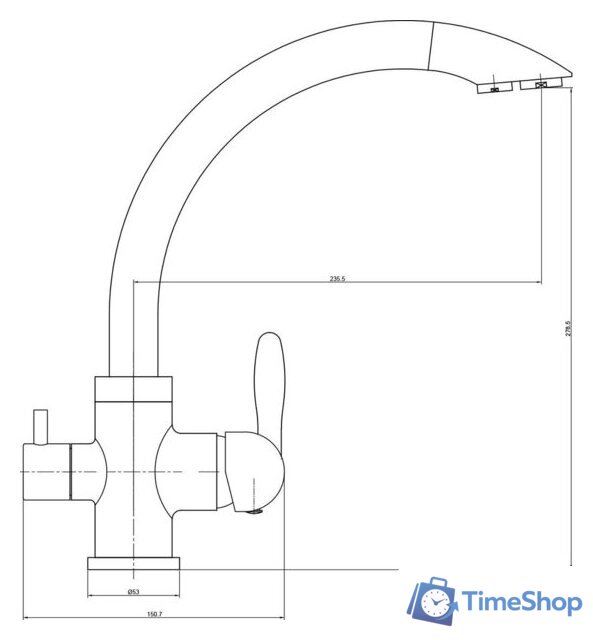 Смеситель Lauter Key 21АМ611931 - Изображение №2 — Интернет-магазин Time-Shop