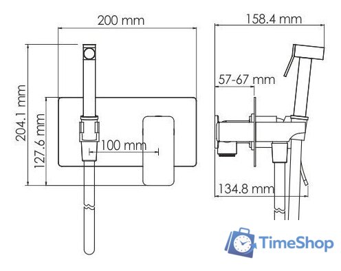Гигиенический душ Wasserkraft Aller 10638 - Изображение №2 — Интернет-магазин Time-Shop