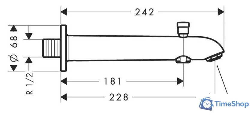 Излив Hansgrohe 13424000 - Изображение №2 — Интернет-магазин Time-Shop