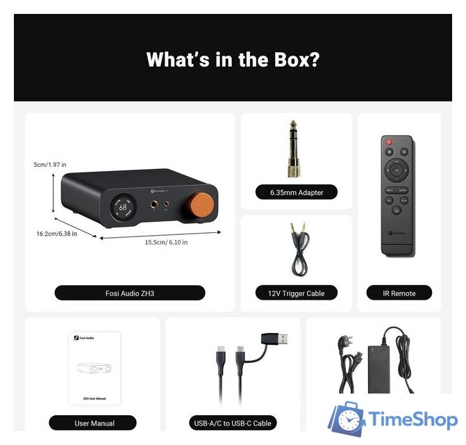 Настольный усилитель Fosi Audio ZH3 - Изображение №10 — Интернет-магазин Time-Shop