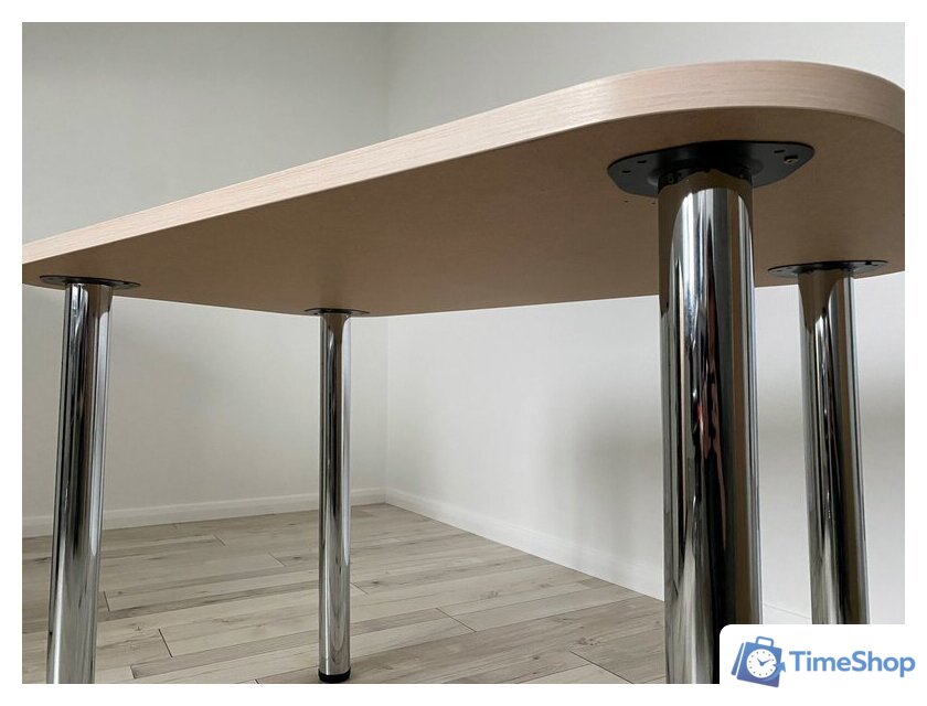 Кухонный стол Senira Р-001-02 (аламбра светлая/хром) - Изображение №9 — Интернет-магазин Time-Shop