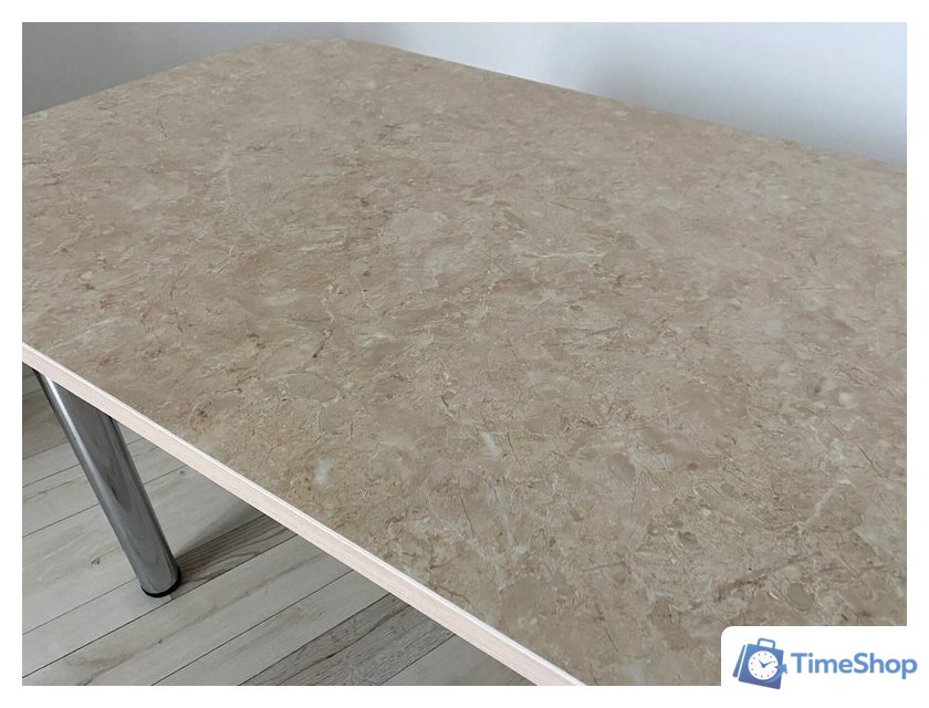 Кухонный стол Senira Р-001-02 (аламбра светлая/хром) - Изображение №6 — Интернет-магазин Time-Shop