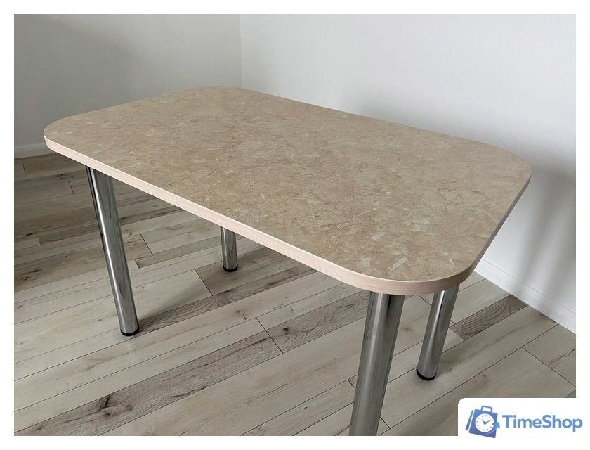 Кухонный стол Senira Р-001-02 (аламбра светлая/хром) - Изображение №8 — Интернет-магазин Time-Shop