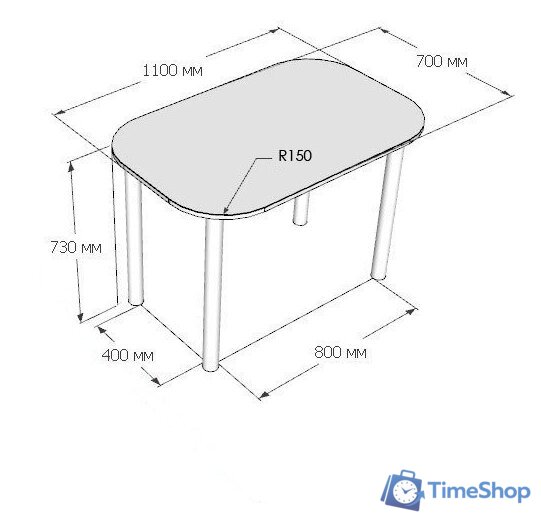 Кухонный стол Senira Р-001-02 (аламбра светлая/хром) - Изображение №3 — Интернет-магазин Time-Shop