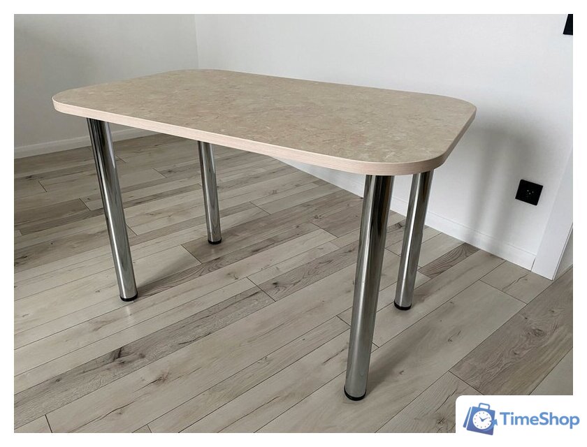 Кухонный стол Senira Р-001-02 (аламбра светлая/хром) - Изображение №4 — Интернет-магазин Time-Shop