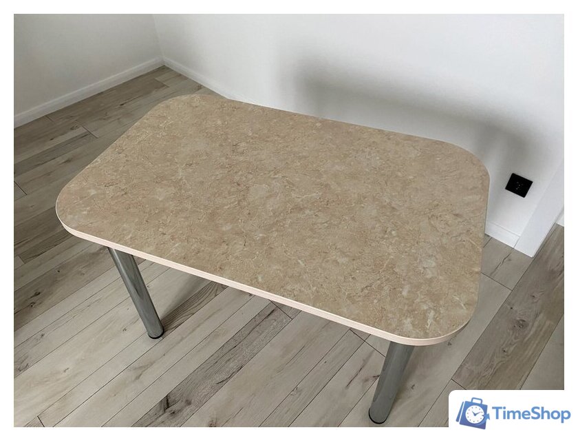 Кухонный стол Senira Р-001-02 (аламбра светлая/хром) - Изображение №5 — Интернет-магазин Time-Shop