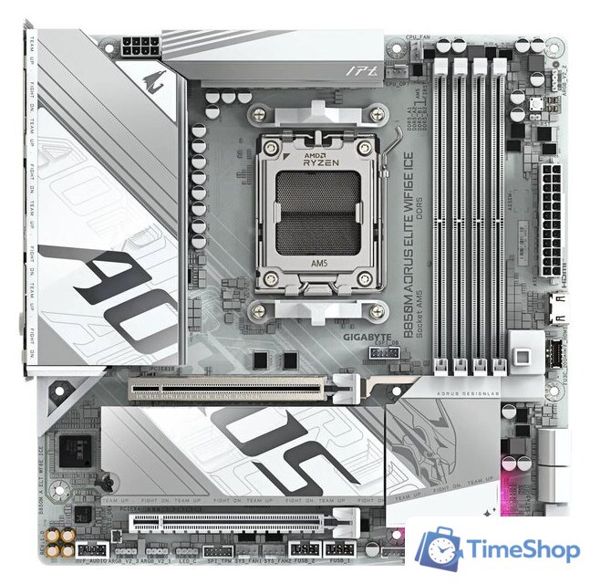 Материнская плата Gigabyte B850M Aorus Elite WiFi6E Ice (rev. 1.1) - Изображение №1 — Интернет-магазин Time-Shop