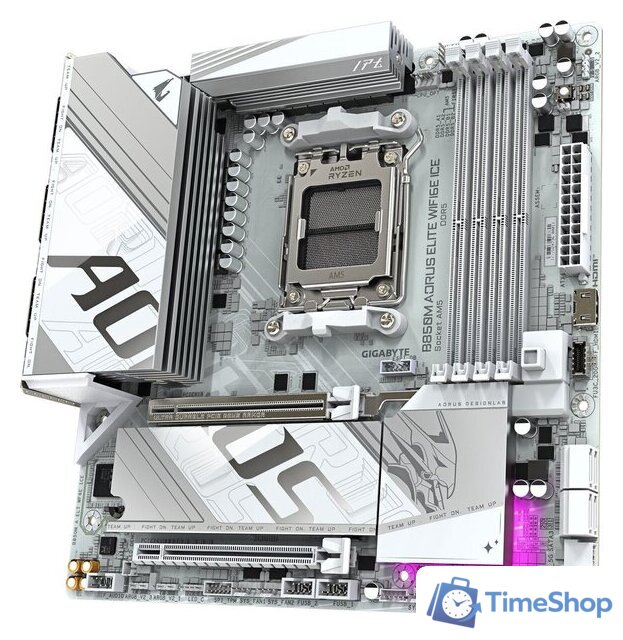 Материнская плата Gigabyte B850M Aorus Elite WiFi6E Ice (rev. 1.1) - Изображение №3 — Интернет-магазин Time-Shop