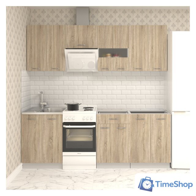 Готовая кухня Mio Tesoro Экстра-лайт 2.2 без столешницы (дуб сонома) - Изображение №1 — Интернет-магазин Time-Shop