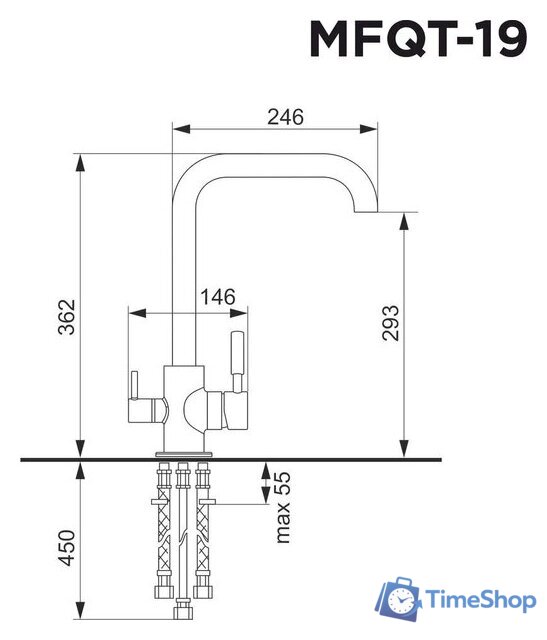 Смеситель MAUNFELD MFQT-19DGR (темно-серый) - Изображение №2 — Интернет-магазин Time-Shop