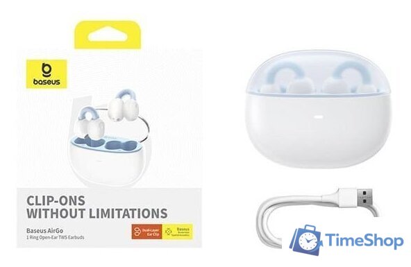 Наушники Baseus AirGo 1 Ring (белый) - Изображение №3 — Интернет-магазин Time-Shop