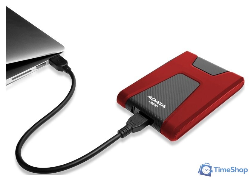 Внешний накопитель ADATA DashDrive Durable HD650 AHD650-1TU31-CRD 1TB (красный) - Изображение №4 — Интернет-магазин Time-Shop