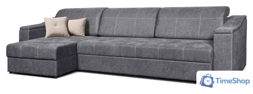 Угловой диван Анмикс Бергамо (серый велюр) - Изображение №1 — Интернет-магазин Time-Shop