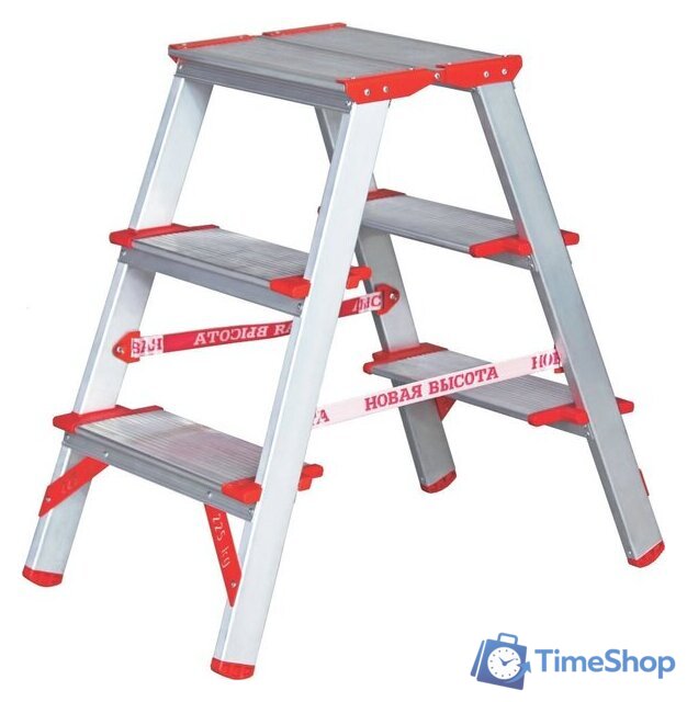 Лестница-стремянка Новая высота NV 512 двухсторонняя индустриальная 2x3 ступеней - Изображение №1 — Интернет-магазин Time-Shop
