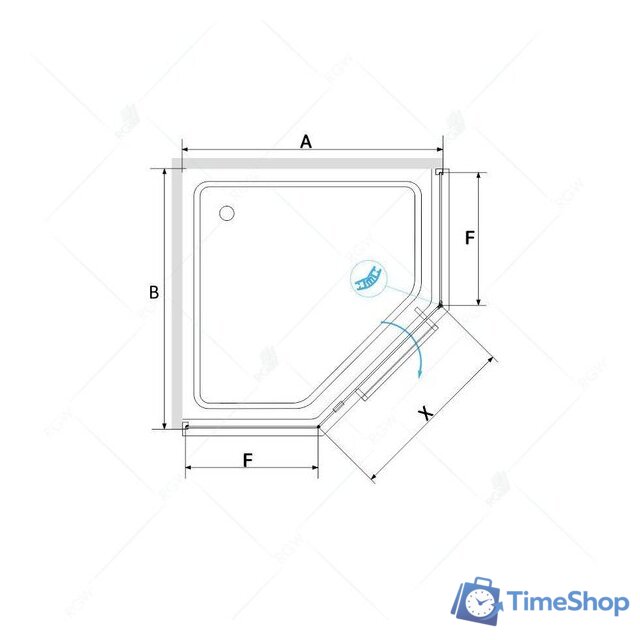 Душевой уголок RGW HO-084B 350608400-24 100x100 (черный/матовое-сатинат стекло) - Изображение №2 — Интернет-магазин Time-Shop