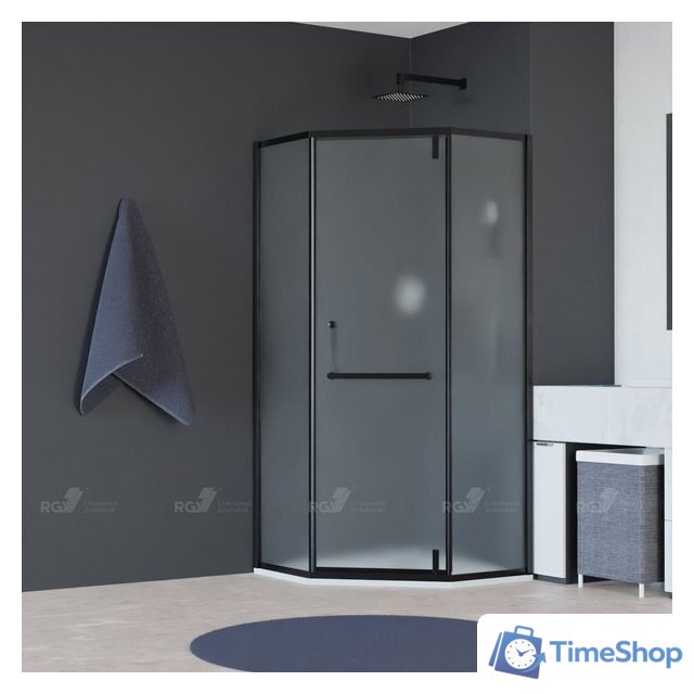 Душевой уголок RGW HO-084B 350608400-24 100x100 (черный/матовое-сатинат стекло) - Изображение №1 — Интернет-магазин Time-Shop
