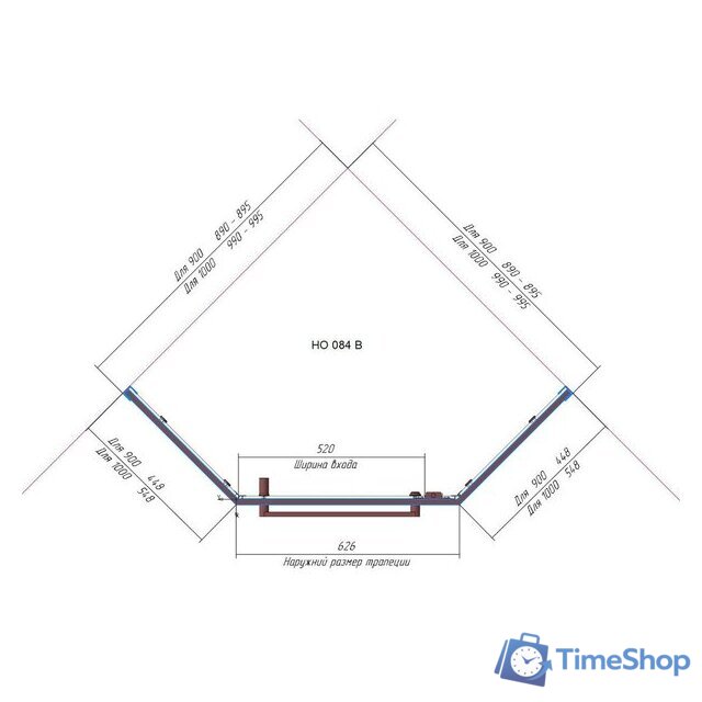 Душевой уголок RGW HO-084B 350608400-24 100x100 (черный/матовое-сатинат стекло) - Изображение №4 — Интернет-магазин Time-Shop