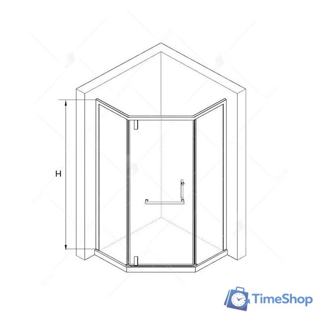Душевой уголок RGW HO-084B 350608400-24 100x100 (черный/матовое-сатинат стекло) - Изображение №3 — Интернет-магазин Time-Shop