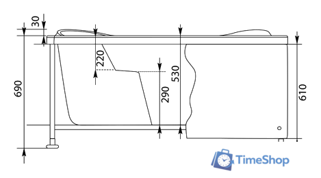 Ванна Aquanet Palau 140x140 - Изображение №5 — Интернет-магазин Time-Shop