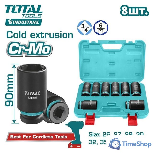 Набор головок слесарных Total THKISD34082L - Изображение №1 — Интернет-магазин Time-Shop