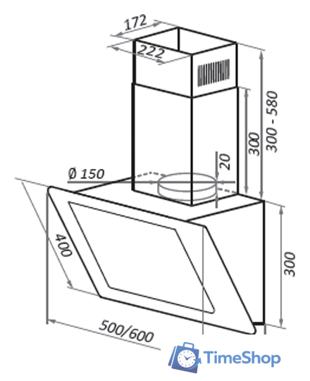 Кухонная вытяжка HOMSair Elf Push 60 Glass (белый) - Изображение №2 — Интернет-магазин Time-Shop