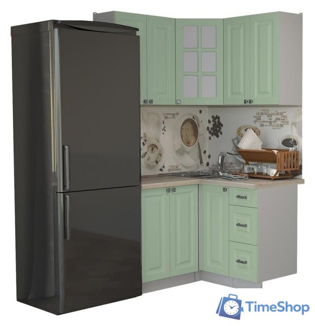 Готовая кухня Интерлиния Мила Деко 1.2x1.2 (мята/травертин серый) - Изображение №1 — Интернет-магазин Time-Shop