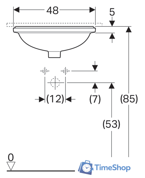 Умывальник Geberit VariForm 500.751.01.2 - Изображение №2 — Интернет-магазин Time-Shop