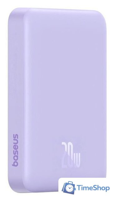 Внешний аккумулятор Baseus Magnetic Mini Air Wireless Fast Charge Power Bank 20W 10000mAh (сиреневый) - Изображение №4 — Интернет-магазин Time-Shop