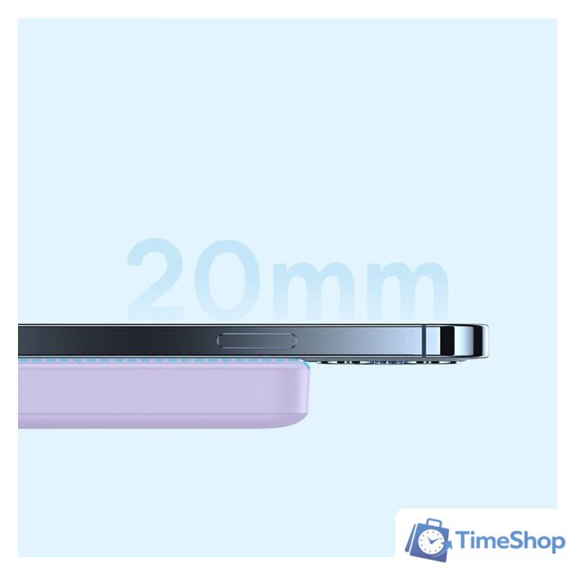 Внешний аккумулятор Baseus Magnetic Mini Air Wireless Fast Charge Power Bank 20W 10000mAh (сиреневый) - Изображение №14 — Интернет-магазин Time-Shop