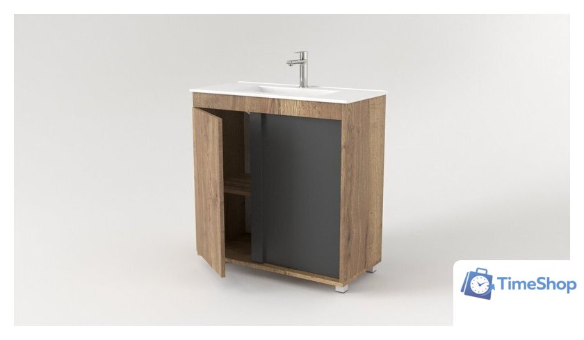  Дабер Тумба под умывальник 013 WeltWasser Deilbach 7517-80 Т13.8W.0.22 (дуб галифакс/серый) - Изображение №2 — Интернет-магазин Time-Shop