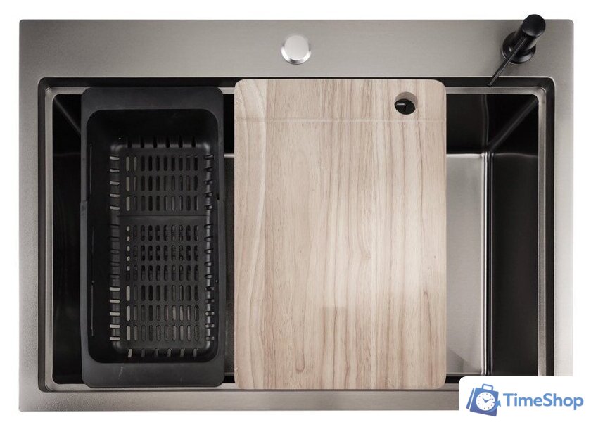 Кухонная мойка Stellar S6050NB-A (нано черный, c доской) - Изображение №2 — Интернет-магазин Time-Shop