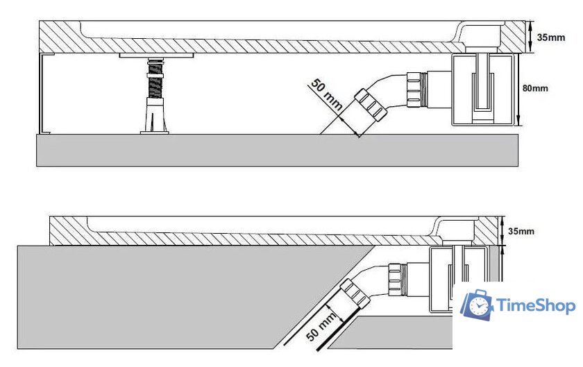 Душевой поддон WeltWasser TRR 90 90x90 - Изображение №5 — Интернет-магазин Time-Shop