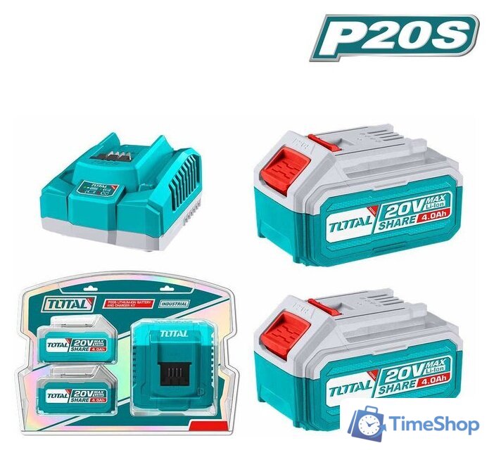 Аккумулятор с зарядным устройством Total TFBCPK1424 (20В/4 Ач + 20В) - Изображение №1 — Интернет-магазин Time-Shop