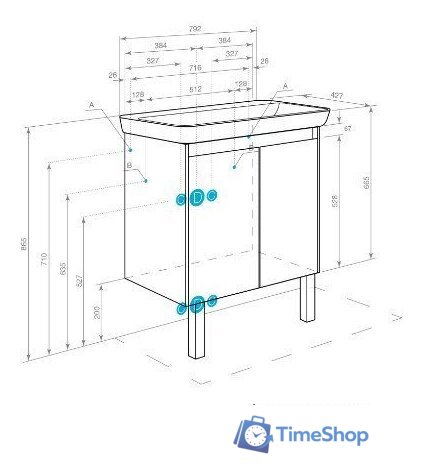  Акватон Тумба под умывальник Сканди Doors 80 1A282901SDB20 - Изображение №6 — Интернет-магазин Time-Shop