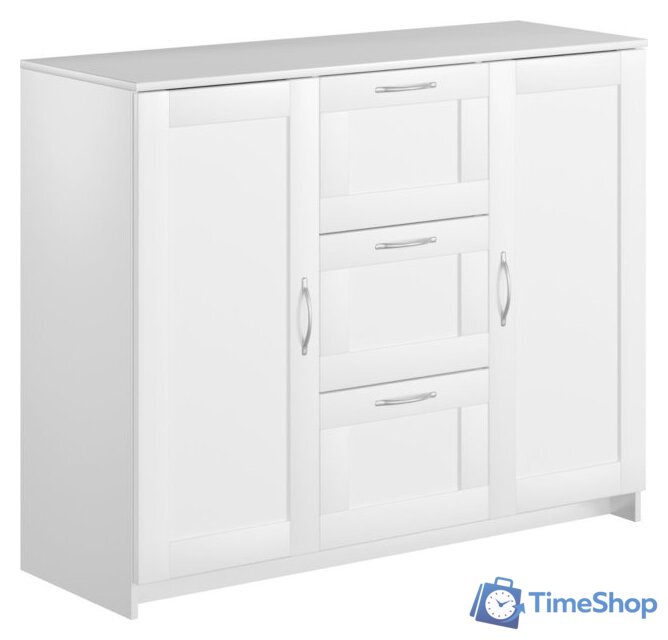 Комод Mio Tesoro Сириус 2 двери и 3 ящика 117x95 2.02.03.340.1 (белый) - Изображение №1 — Интернет-магазин Time-Shop