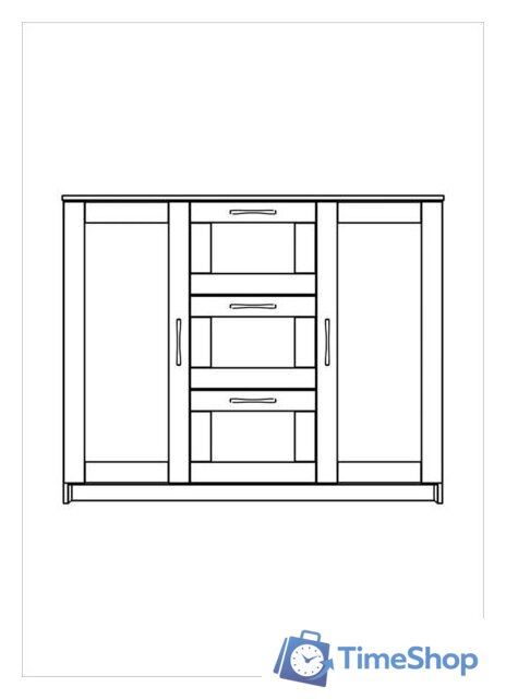 Комод Mio Tesoro Сириус 2 двери и 3 ящика 117x95 2.02.03.340.1 (белый) - Изображение №4 — Интернет-магазин Time-Shop